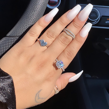 Anillo de Plata de Ley 925 con forma de gota de agua para mujer, sortija fina con diamantes incrustados, conjunto de joyería, regalo para novia 2024 - compra barato