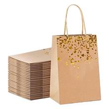 20pcs Kraft Paper Bags 20X16X8cm Small Paper Gift Bags Paper Bags With Handles Paper Shopping Bags Party Paper Packing Bag 2024 - buy cheap