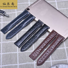 Xianershang personalizado DE-VILLE pulseira de relógio jacaré pulseiras de relógio de pele de crocodilo 18mm 19mm 20mm 21mm couro genuíno faixas 2024 - compre barato
