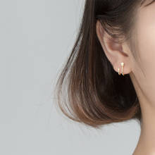 Brincos minimalistas para mulheres e meninas, brincos de orelha em prata esterlina minimalista 925 2024 - compre barato