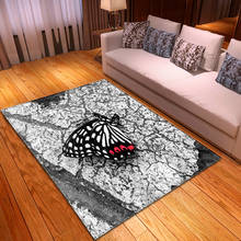 Hd 3d impressão borboleta padrão tapetes para sala de estar quarto tapetes área do jogo do quarto crianças criança retângulo esteira do rastejamento 2024 - compre barato