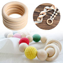 Anéis de madeira inacabado 50mm 20 peças, anéis em madeira para fazer jóias anel de dentição diy para artesanato de macramé 2024 - compre barato