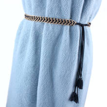 AWAYTR Metal Chain Braided Rope Belt Waist Chain for Women Simple Metal Decorative Waistband Tassel Girdle Ladies Accessories 2024 - buy cheap