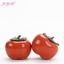 JIA-GUI LUO Ceramic persimmon tea box Dried fruit storage cans Sealed bottle Tea Accessories Tieguanyin gift D062 2024 - buy cheap