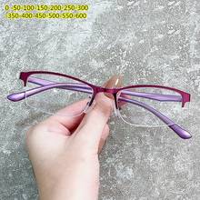 Montura de gafas de medio Marco de Metal para mujer y hombre, gafas para miopía, antiazul, elbru-0-1-1.5, 2, 2,5, 3, 3,5, 4, 4,5, 5,0, 6,0 2024 - compra barato