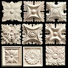 8CM Wood Applique Wooden Carved Corner Oak Woodcarving Decal for Home Decoration Accessories Modern Furniture Door Decor Crafts 2024 - compre barato