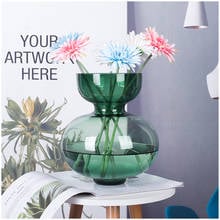 Vase Nordic Glass Cyan Home Decor Modern Flower Pots Home Decoration Accessories For Living Room статуэтки для интерьера 2024 - buy cheap