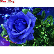 Diamond Embroidery Sale Flower Diamond Painting Full Square Rhinestones Pictures Cross Stitch Mosaic Blue Rose 2024 - buy cheap