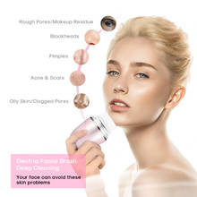 Escova e massageador facial para limpeza de pele, vibração elétrica, à prova d'água, remoção de cravos e sujeira no rosto 2024 - compre barato