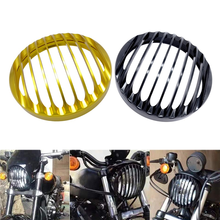 Cubierta de parrilla de faro Led para motocicleta Harley Davidson Sportster XL883 XL1200 5,75-3/4 CNC, 2004 ", 5 y 2014", Aluminio 2024 - compra barato