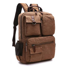 Canvas Backpack Vintage Canvas School Backpack Hiking Travel Rucksack Fits 15'' Laptop backpack 2024 - buy cheap