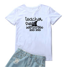Teacher Shark Tshirt Women Fashion Cotton Loose Tops Camiseta Mujer Short Sleeves Women T Shirt Casual Round Neck T-Shirt Women 2024 - buy cheap