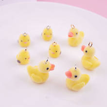 10 Miniature Flocked Duck/chick Pendant Yellow Resin Animals Flocking Micro Velvet DIY Jewelry Making Earring Bulk Charm 11*16mm 2024 - buy cheap