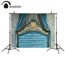 Allenjoy-telón de fondo de fotografía, cabecera azul Damasco, precioso fondo profesional de vinilo para cámara fotográfica 2024 - compra barato