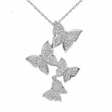 Ladies Necklace Butterfly Shape Silver Color Necklace Fashion Glamour Inlaid Zircon Necklace Popular Exquisite Girl Decoration 2024 - buy cheap