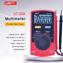 Mini multímetro ut120a digital, medidor de tensão ac/dc, teste de frequência de resistência, alcance automático, teste de diodo, voltímetro 2024 - compre barato