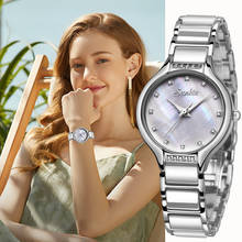 Sunkta, relógio de diamante para mulheres, relógio de marca de luxo feminino, relógio de superfície com mãe de pérola, movimento de quartzo minimalista, relógio feminino para meninas 2024 - compre barato