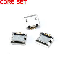 100 unids/lote 5 Pin SMT conector de enchufe Micro USB tipo B hembra colocación SMD DIP conector de enchufe 2024 - compra barato