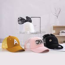 Cute Cartoon Baby Sun Hat Spring Summer Girl Baseball Cap Glitter Sequin Rabbit Ear Pearl Kids Hat Girls Mesh Breathable Hats 2024 - buy cheap