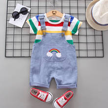 Cute Toddler Boy Summer Set 2021 New Cartoon Dinosaur Print Short Sleeve Shirt + Pants for Kid Baby Boys Clothes 2024 - buy cheap