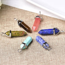 100% Natural Crystal Hexagonal Column Point Pendant Quartz Jewelry Healing Stone Charms Trendy Accessories Unisex Jewelry Gift 2024 - buy cheap