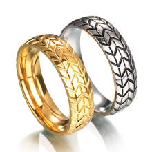 2020 novo clássico aço inoxidável punk anéis de casamento para homens ouro prata cor do vintage dedo anel jóias acessórios 2024 - compre barato