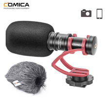 COMICA CVM-VM10II микро кардиоидный конденсаторный микрофон с двойным кабелем для смартфонов на базе Android цифровой зеркальной камеры Canon Nikon Sony DSLR видеокамеры 2024 - купить недорого