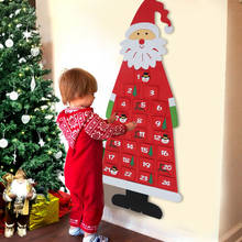 Фетровый Санта-Клаус, календарь с обратным отсчетом для Рождества с карманом, настенные украшения, рождественские подарки, календарь нового года 2021 2024 - купить недорого