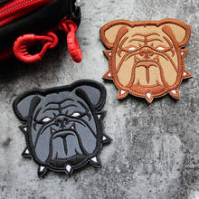 Patches bordados de buldogue robô emblema, emblema de combate tático para o parceiro fiel para roupas, saco de roupas 2024 - compre barato