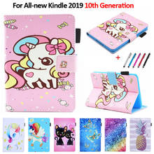 Funda de piel con tapa para tableta Kindle, cubierta bonita con dibujos de unicornios y gatos, 10. ª generación, 2019, 2019 2024 - compra barato
