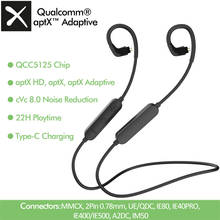 Cabo de atualização qcc5125 para fone de ouvido, bluetooth 5.0, aptx-hd e aptx, adaptador para mmcx qdc 0.78 0.75mm, 2pin, a2dc ie80s ie40pro im 2024 - compre barato