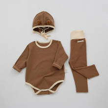 Spring Autumn Newborn Baby Girl Boy Clothing Set Long Sleeve Bodysuits Pants Hat Baby Outfits 2024 - buy cheap