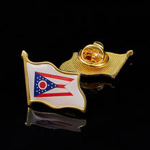 USA State of Ohio National Waving Emblem Flag Lapel Pins Brooch Badge Accessories 2024 - buy cheap