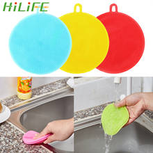 HILIFE Color Randomly Pot Wash Brushes Scouring Pad Silicone Dish Bowl Cleaning Brush Kitchen Cleaner Washing Tool Hot 2024 - buy cheap