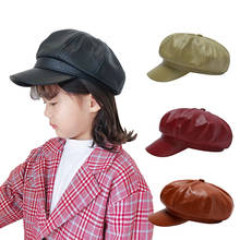 Chapéu infantil cor sólida bboys meninas boina retro acessórios fotográficos para recém-nascidos gorro octagonal chapéu outono 2024 - compre barato