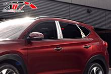 Pilar cromado para porta de hyundai tucson 2015-2017, acessório de estilo cromado, peça de ajuste de carro projetado modificado 2024 - compre barato