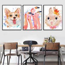 Ruopoty quadro diy de pintura por números, imagem de animais de desenho animado por números para decoração de casa presente diy de 3 peças 2024 - compre barato