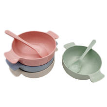 2pcs/set Baby Feeding Food Tableware Eco-friendly Toddle Kids Dishes Baby Child Eating Dinnerware Anti-hot Training Bowl+spoon 2024 - buy cheap