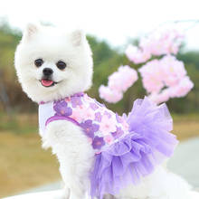 Summer Dog Clothes Sweet Princess Lace Pets Dress Peach Blossom Puppy Chihuahua York Wedding Dresses 2024 - buy cheap