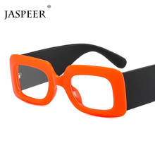 JASPEER-Montura de gafas rectangulares para hombre y mujer, lentes gruesas Punk, cuadradas, transparentes, a la moda, Marcos ópticos 2024 - compra barato