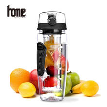 Garrafa infusora de frutas 1000ml, garrafa de água esportiva, copos tritan, à prova de vazamento, sem bpa, tampa superior dobrável para viagens, ao ar livre 2024 - compre barato