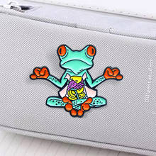 Amphibian frog Enamel Brooch Open heart frog Lapel Pin Bag clothes fun Badge 2024 - buy cheap