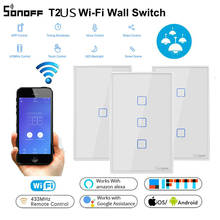 SONOFF T1 T2 T3 TX Wifi inteligente muro táctil lámpara de luz interruptor de casa inteligente 1/2/3 banda 433 RF/voz/Control de APP con Alexa Google 2024 - compra barato