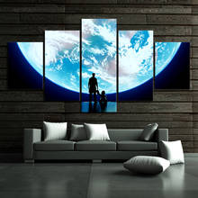 Картины с изображением Суперлуны, 5 шт., постер с видеоигрой, настенная живопись для украшения стен гостиной 2024 - купить недорого