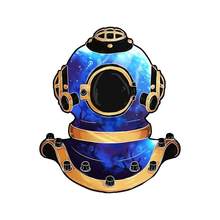 Creative 13cm X 10.9cm for Sea Diver Helmet Cartoon Decal Windows RV Bumper Car Stickers Scratch-Proof Laptop Car Assessoires 2024 - buy cheap