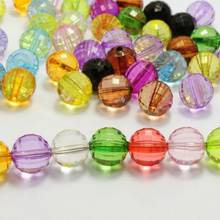 200 Mixed Colour Transparent Acrylic Faceted Round Beads 8mm Disco Ball Beads 2024 - buy cheap