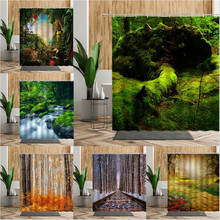 3D Plant Forest Scenery Shower Curtain Jungle Tree Bathroom Decors Bath Screen With Hook Living Room Hanging Curtains Wall Cloth 2024 - buy cheap