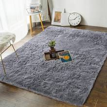 Alfombra peluda para dormitorio y sala de estar, súper suave y esponjoso tapete, decorativa para el hogar, de felpa grande 2024 - compra barato