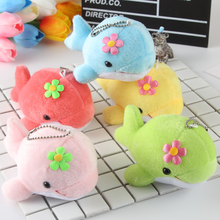 1pcs 12.5*9CM Cute Dolphin Kawaii Plush Keychain Soft PP Cotton Stuffed Animal Plush Toy for  Bag Pendant 2024 - buy cheap