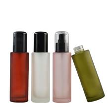 100ml Emulsion Containers Bottle Olive Green Frosted Glass Bottle Cosmetic Packaging Empty Refillable Bottle Spray Lotion Pump 2024 - buy cheap